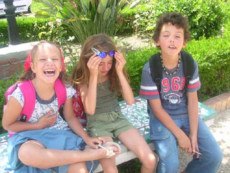 Smiling for the on-line diary from the kid's Club 2006